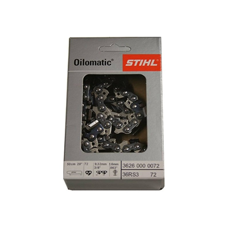 STIHL Catena 50 cm – 72 maglie – 3/8 – 1,6 mm – codice 36260000072