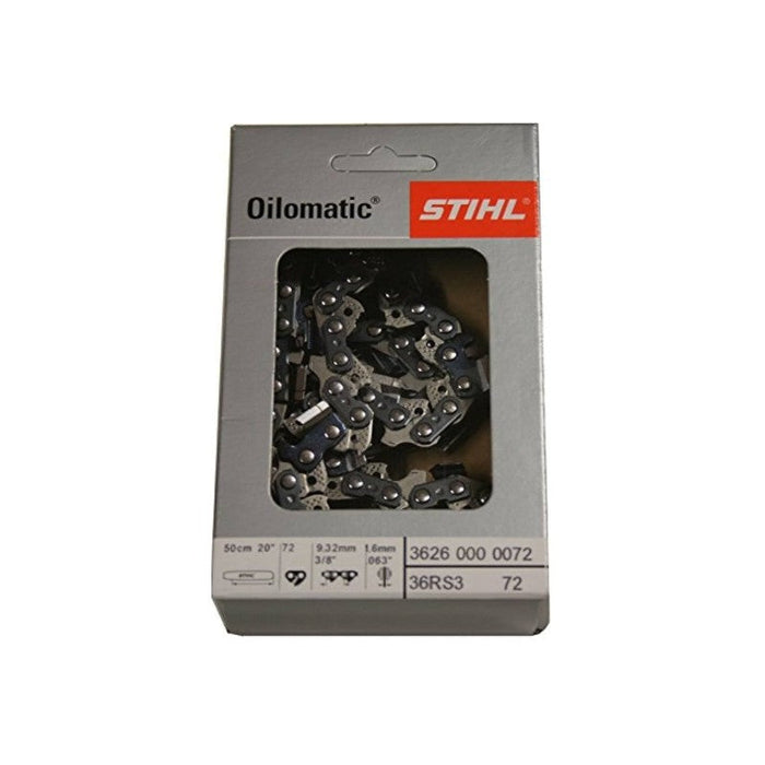 STIHL Catena 50 cm – 72 maglie – 3/8 – 1,6 mm – codice 36260000072